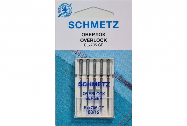 Иглы Schmetz для оверлока ELx705 CF №80, 5 шт в Грозном